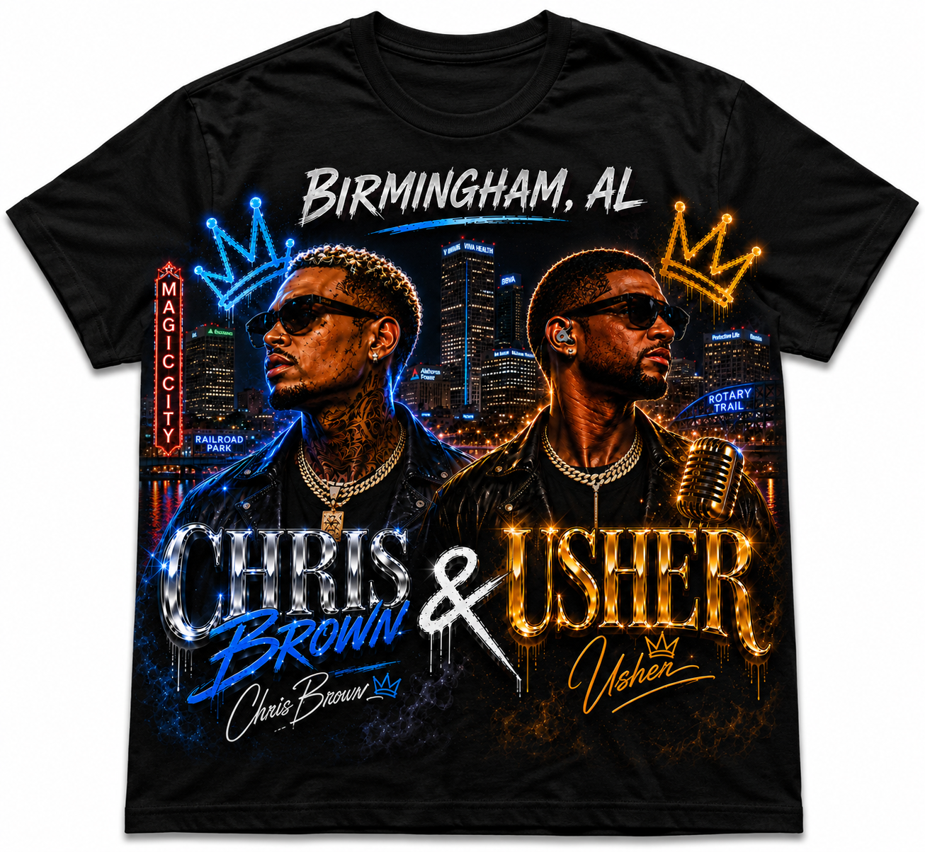 Chris Brown & Usher Concert signature Tees